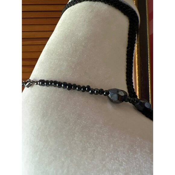 Black Glass Bead Necklace -- 32" - Picture 14 of 14